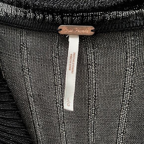 Free People Black Long Ribbed Knit Cardigan Size L - Picture 2 of 7